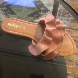Blush Ruffle Flat Sandal